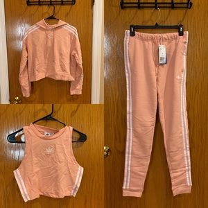 Light pink Adidas Jogger Set